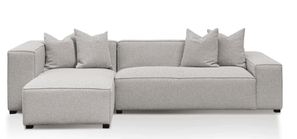 3 Seater Left Chaise Fabric Sofa - Sterling Sand - Image 2